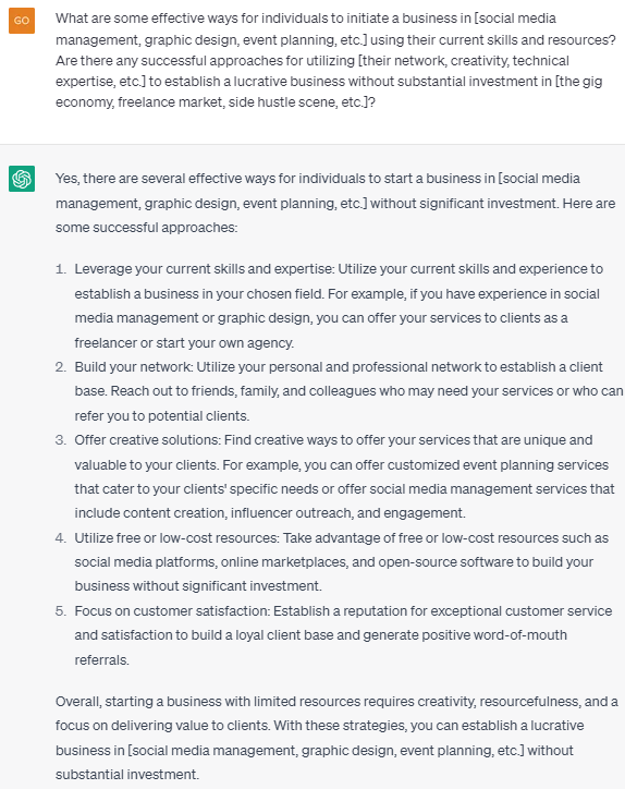Business Ideas without Funding Examples