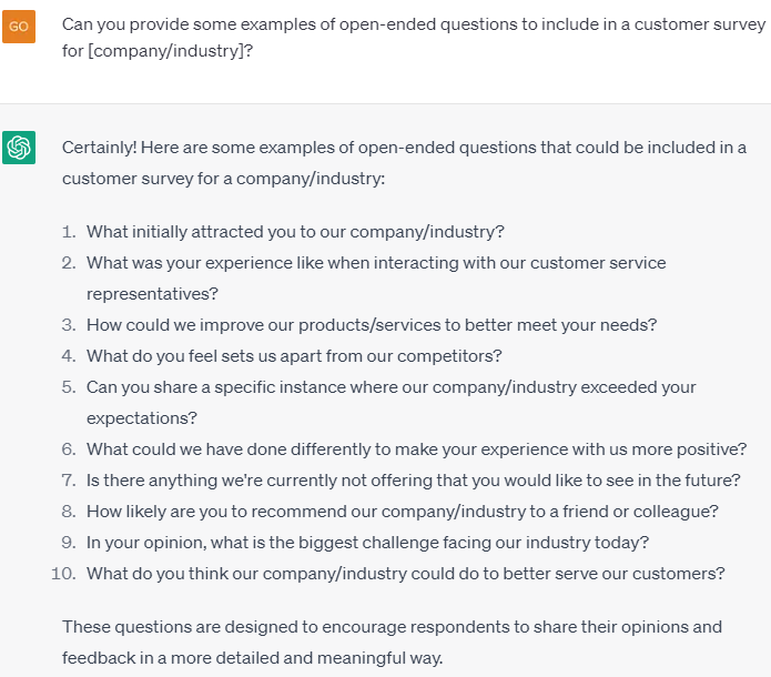 Ideas for Customer Surveys Examples
