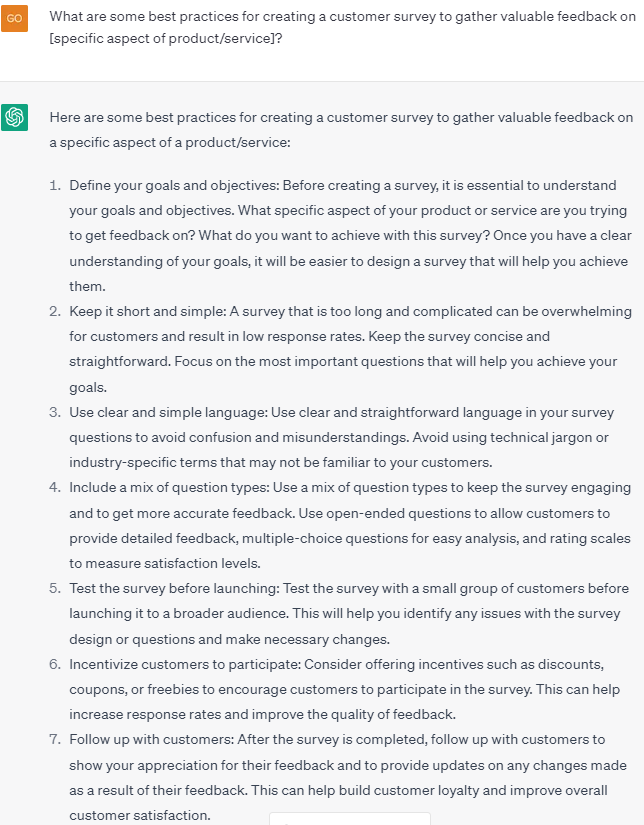 Ideas for Customer Surveys Examples