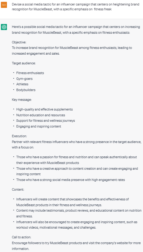 Briefs for Influencer eg