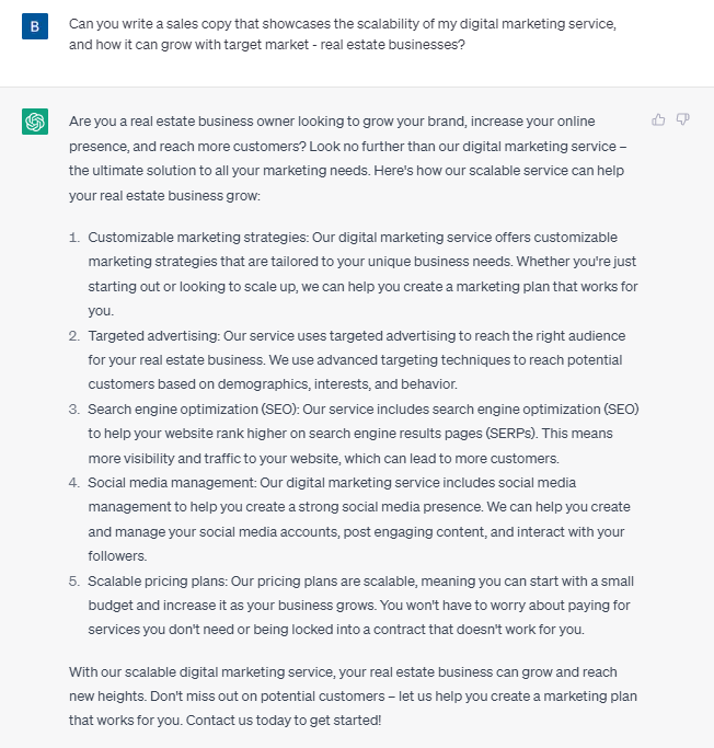 ChatGPT and Medium-Form Sales Copy 2