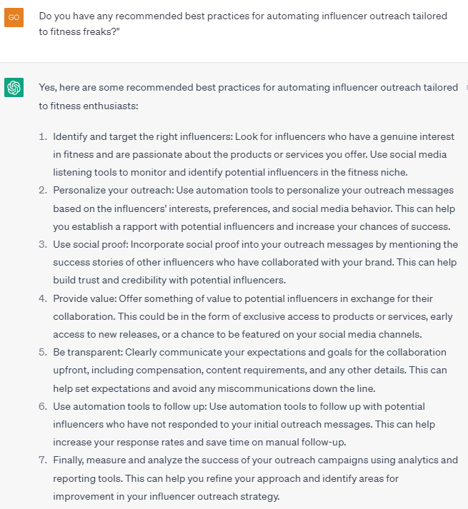 Influencer Outreach eg 2