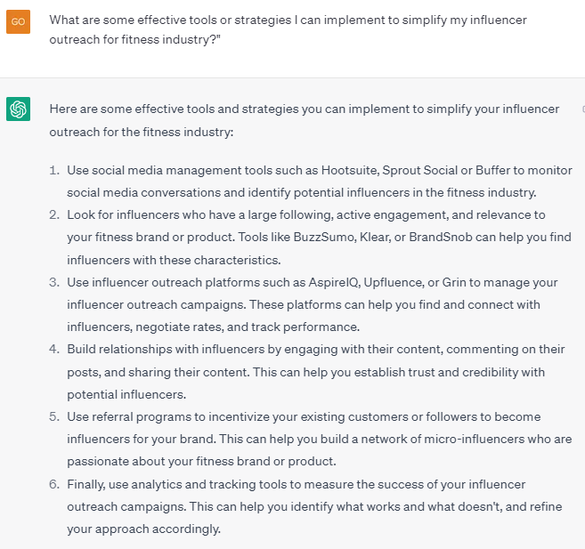 Influencer Outreach eg