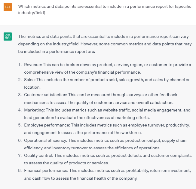Performance Reports