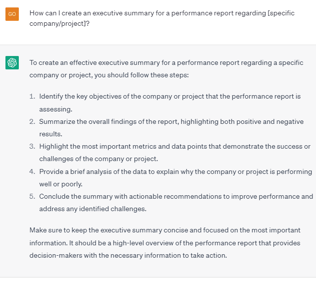 Performance Reports eg