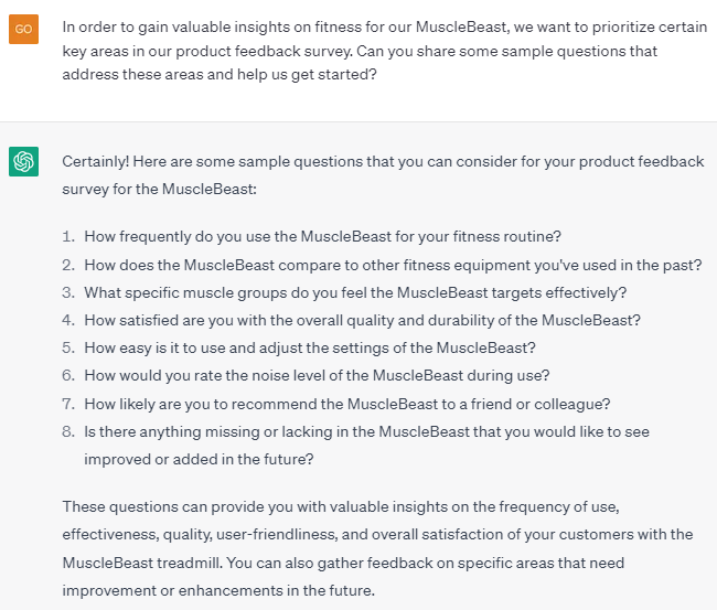 Product Feedback eg