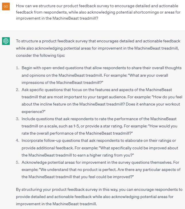 Product Feedback eg 2